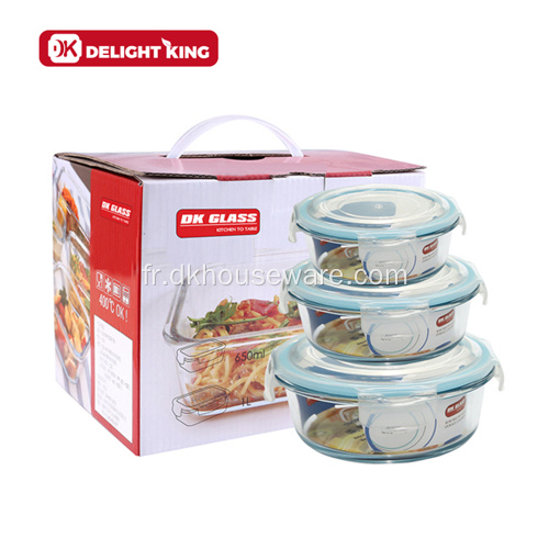 Conteneurs de plats de verre personnalisés 5 pcs set